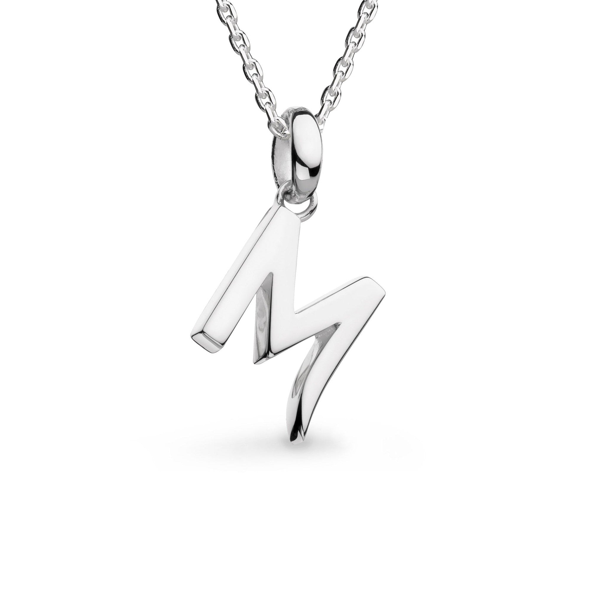 Kit Heath-Silver Signature Skript Capital M Initial Necklace-Dipples Jewellers