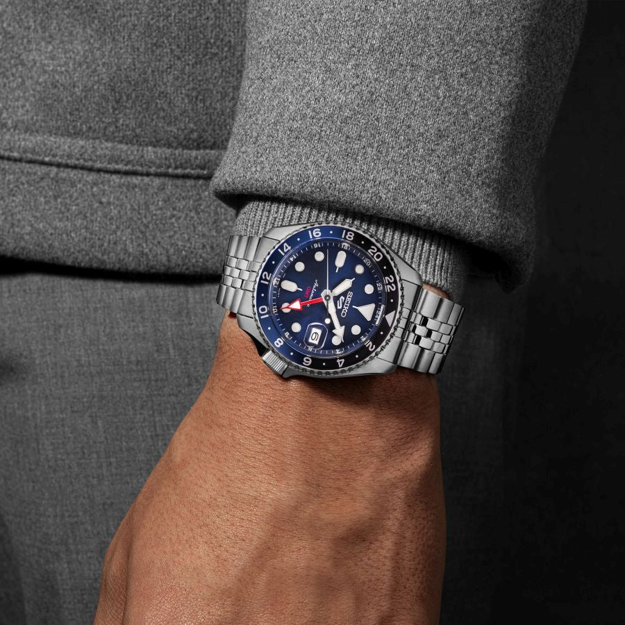 Seiko-Seiko 5 'Blueberry' GMT-Dipples Jewellers