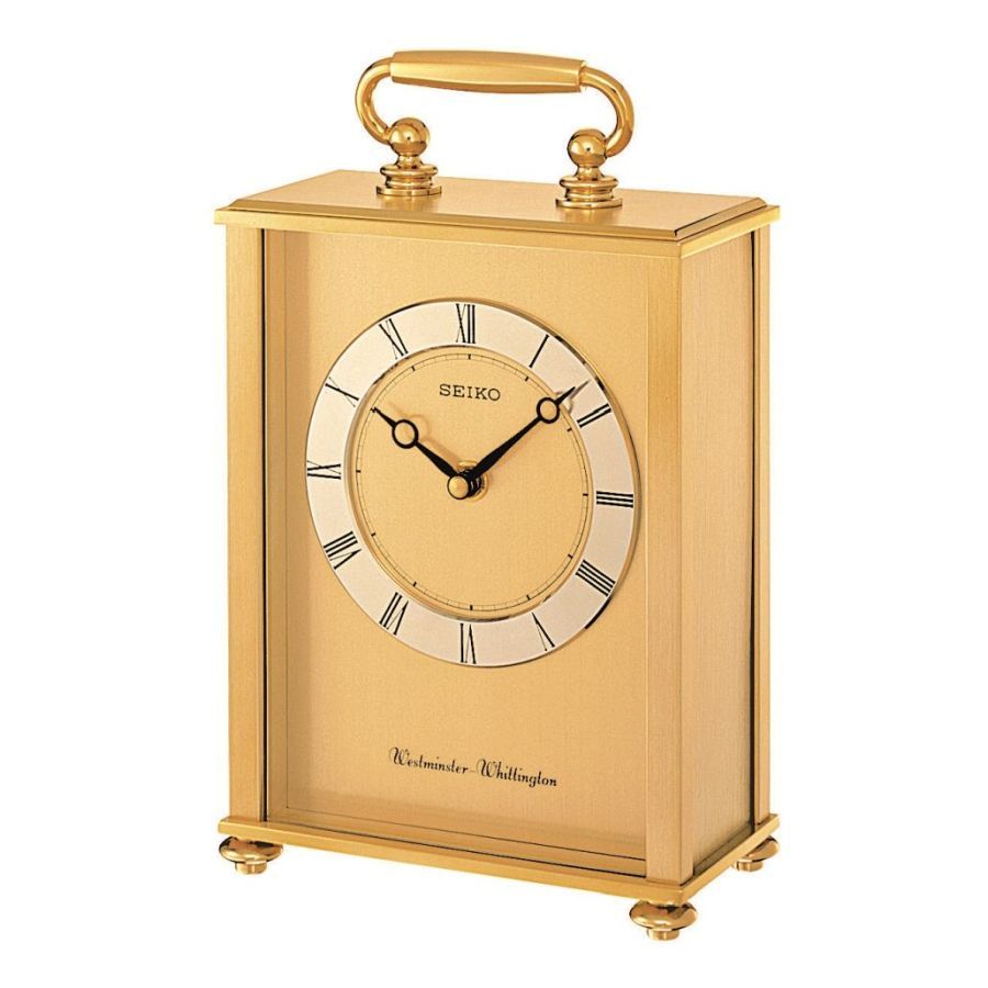 Seiko-Brass Chiming Quartz Mantle Clock-Dipples Jewellers