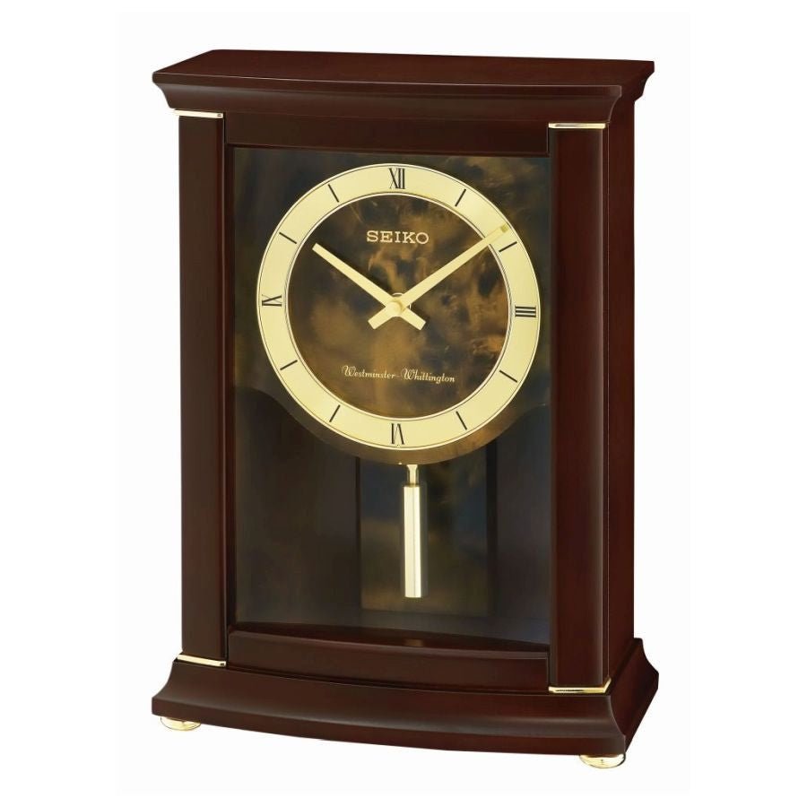 Seiko-Wooden Pendulum Quartz Clock-Dipples Jewellers