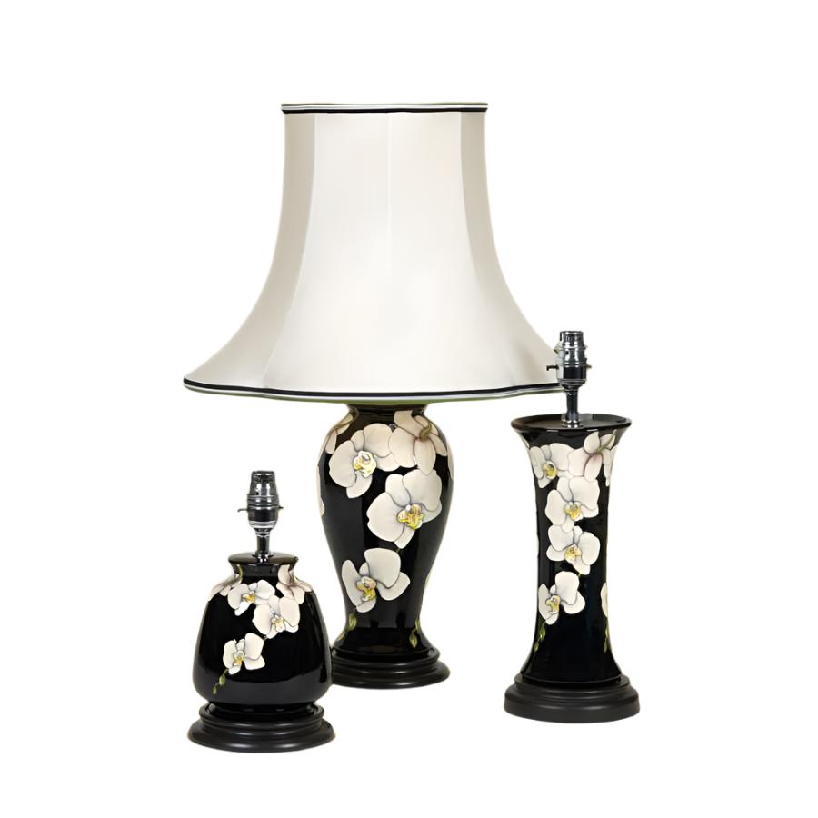 W Moorcroft-Moth Orchid Lamp & Shade-Dipples Jewellers