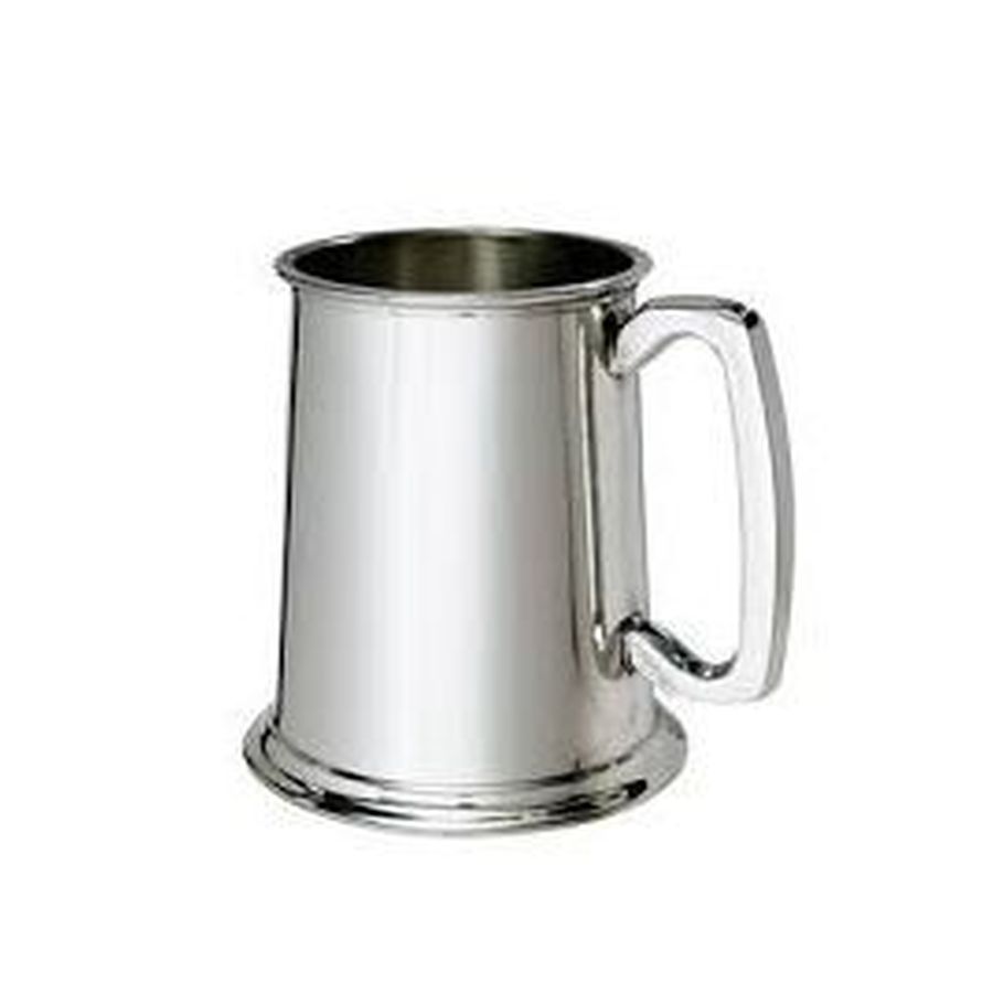 Wentworth-Pewter Plain Traditional 1-Pint Tankard-Dipples Jewellers