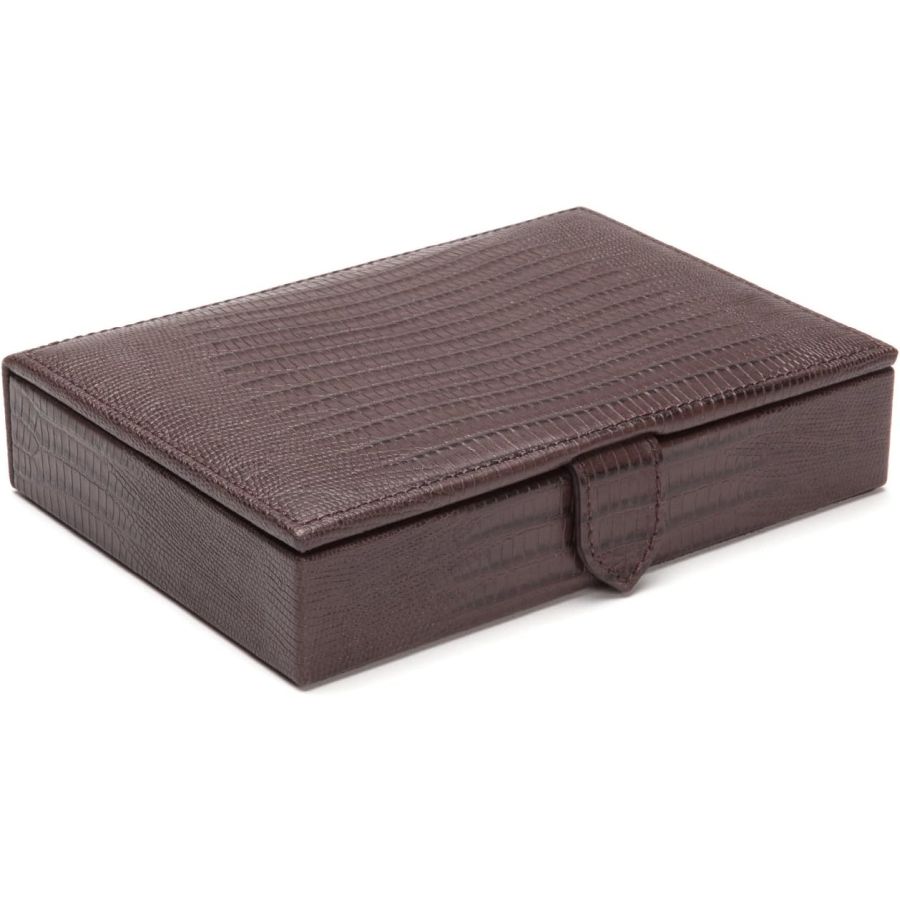Wolf Designs Ltd-Blake Brown Lizard Cufflink Box-Dipples Jewellers