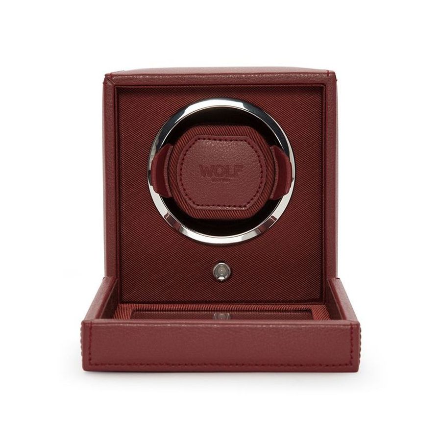 Wolf Designs Ltd-Cub Bordeaux Single Watch Winder With Cover-Dipples Jewellers